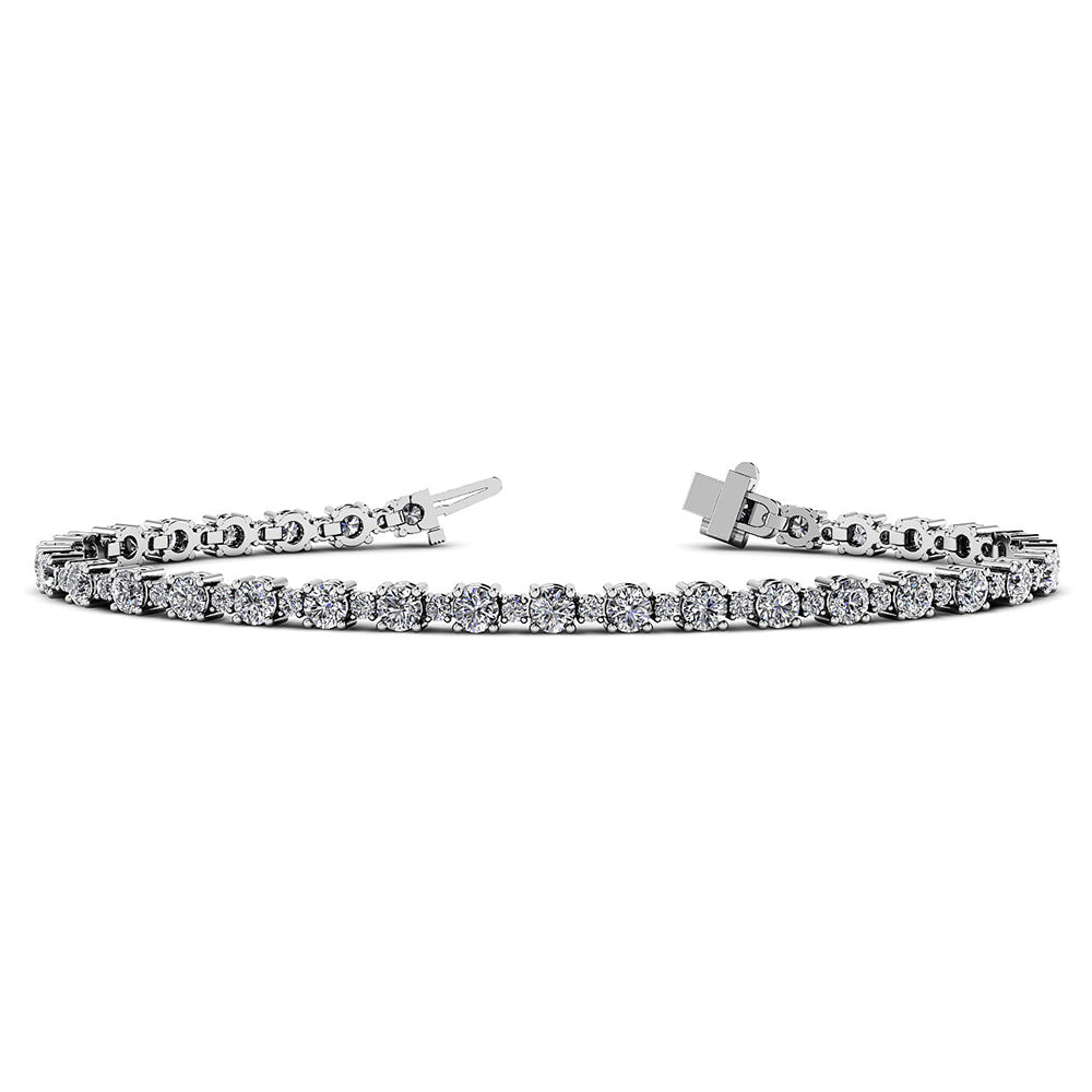 14K White Gold Tennis 6.41ctw Diamond Bracelet
