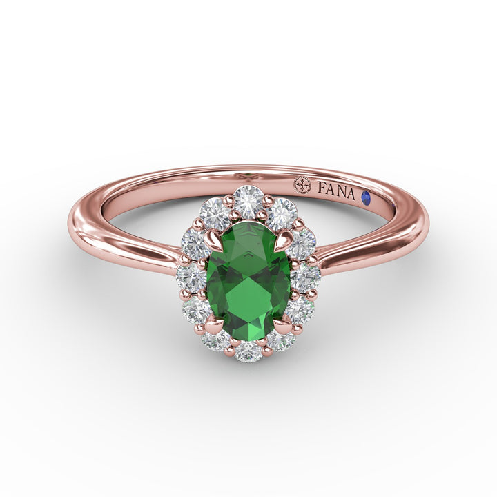 Blooming Halo Emerald and Diamond Ring