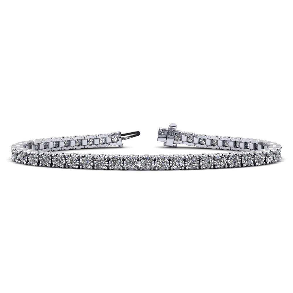 14K White Gold Tennis 6.77ctw Diamond Bracelet