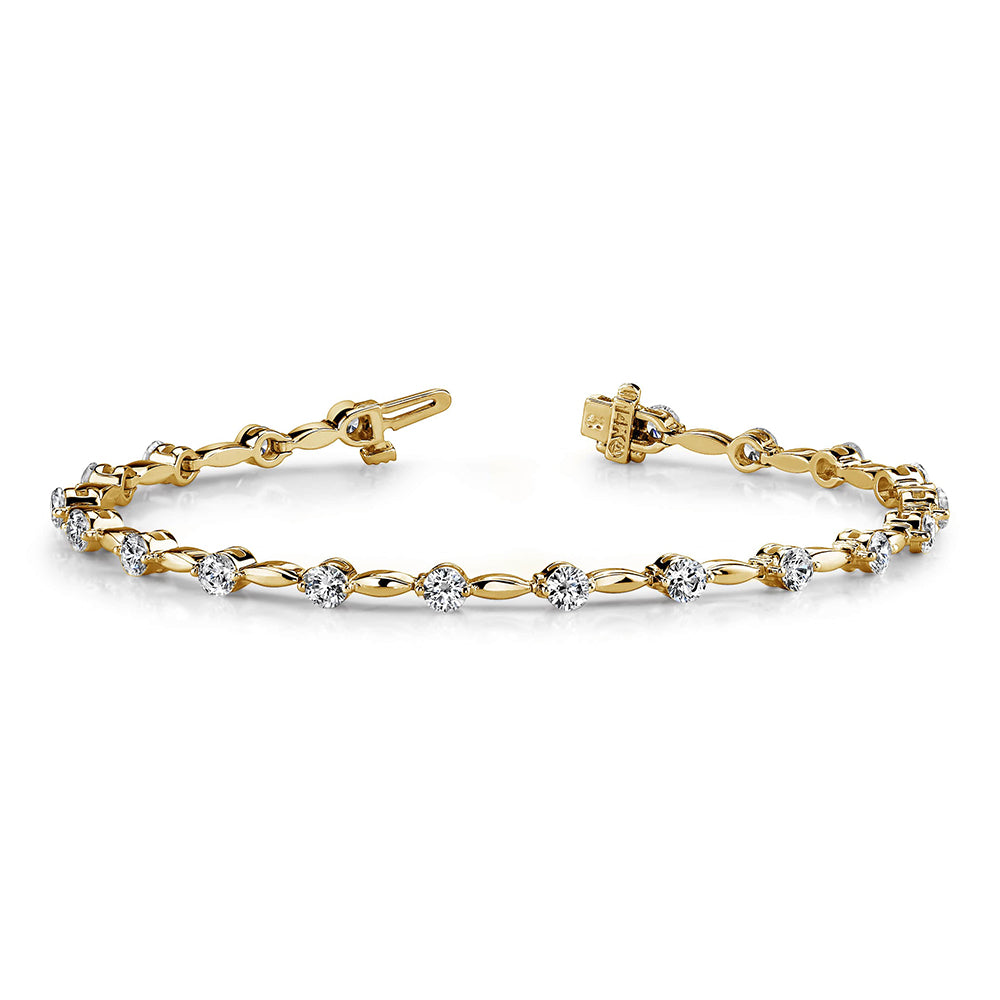 14K Yellow Gold Fancy Link 0.96ctw Diamond Bracelet