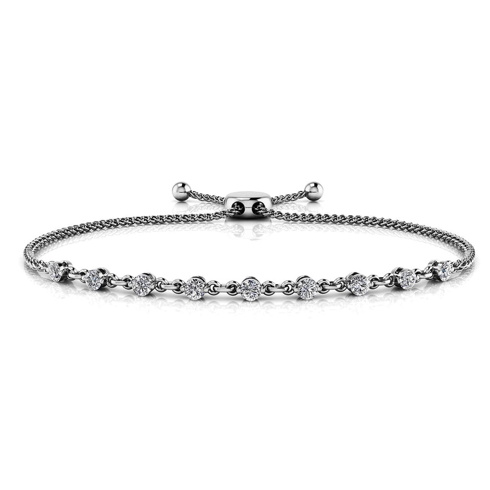 14K White Gold Bolo 1.41ctw Diamond Bracelet