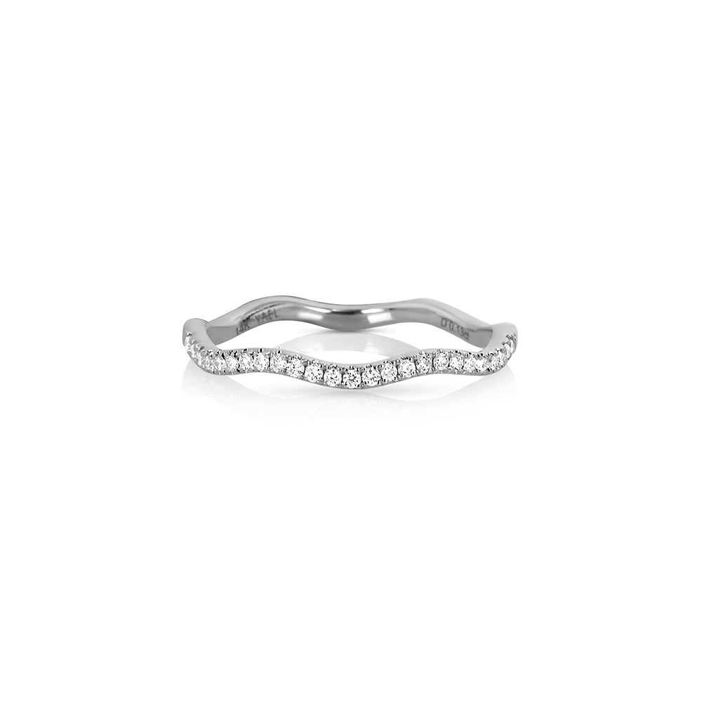 14K White Gold Stackable Diamond Fashion Ring
