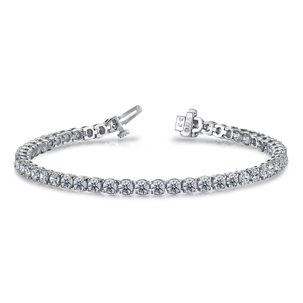 14K White Gold Tennis 6.06ctw Diamond Bracelet