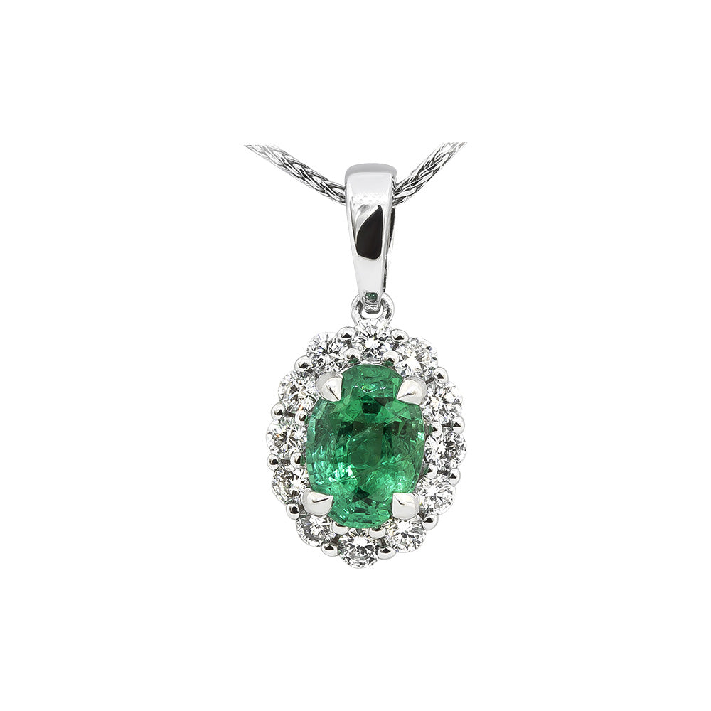 .77CT Emerald and Diamond Fashion Pendant
