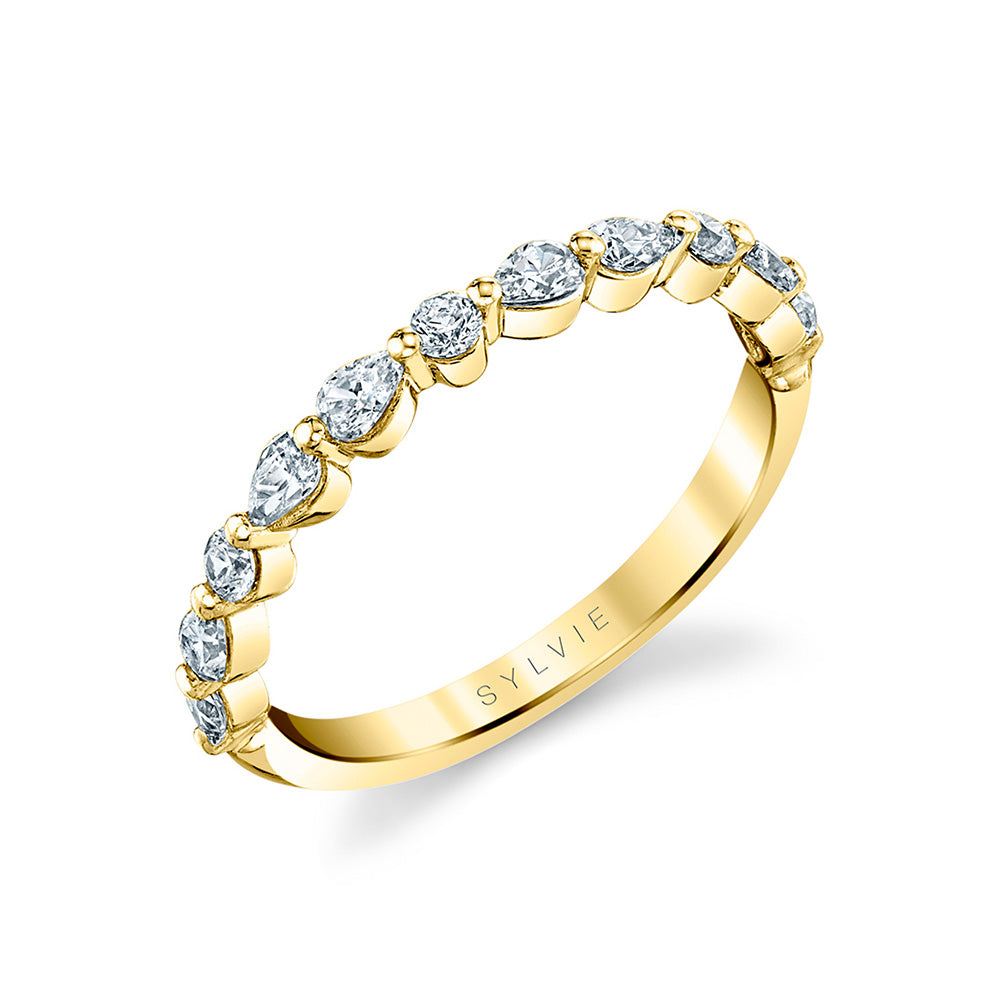 14K Yellow Gold Stackable Diamond Fashion Ring