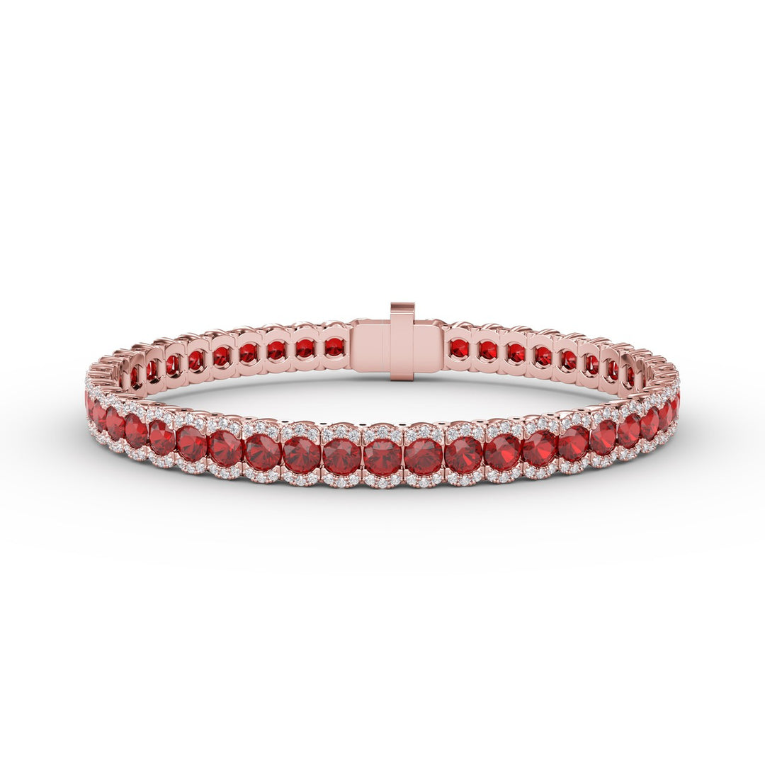 Brilliant in Red Ruby and Diamond Bracelet