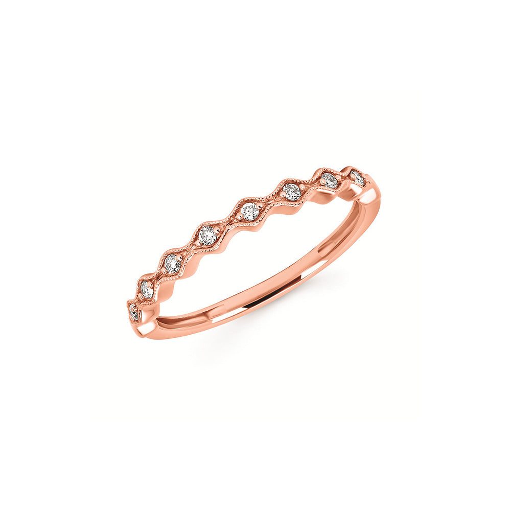 14K Rose Gold .08 CTW Diamond Stackable Ring