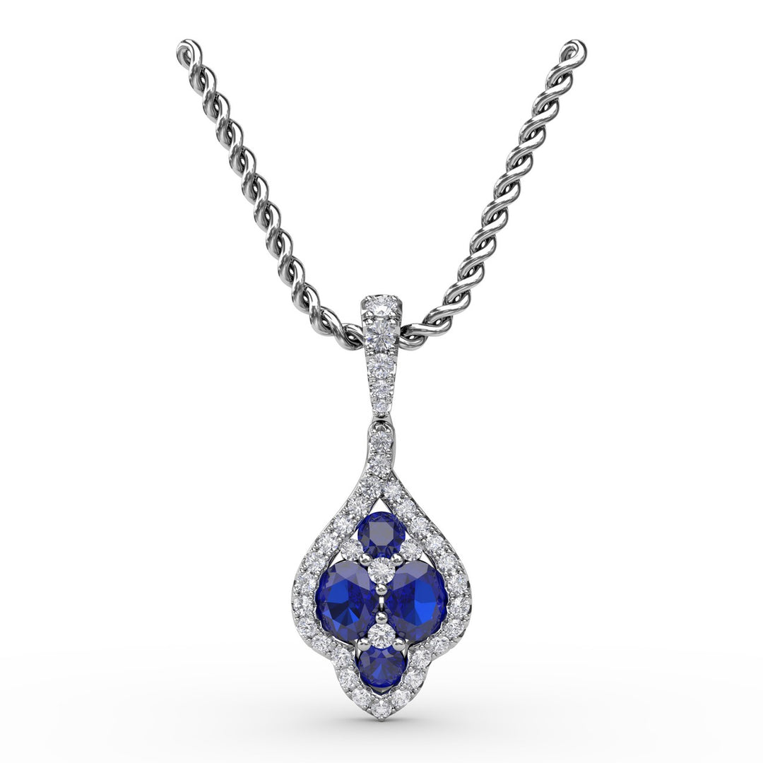 Precious Sapphire and Diamond Pendant
