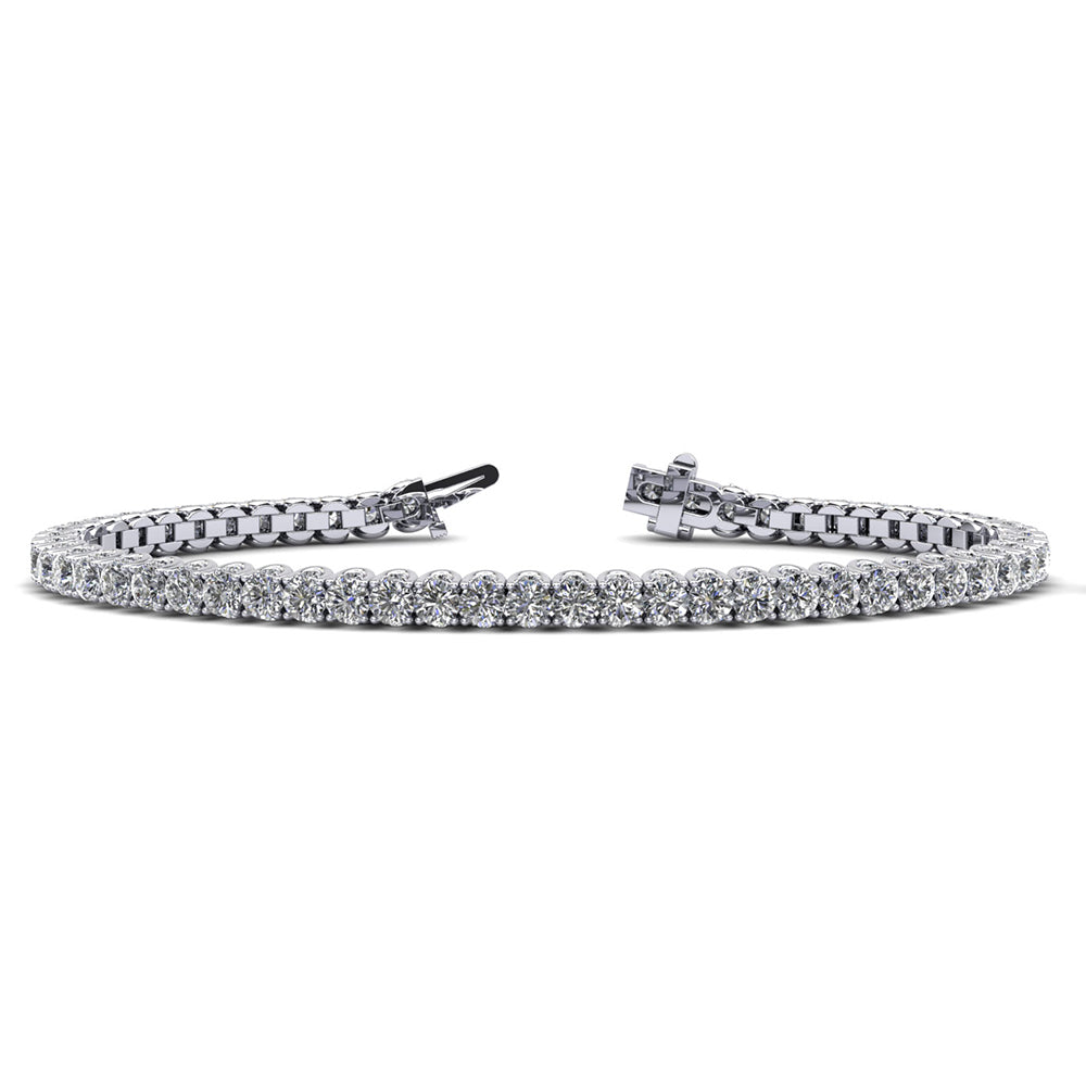 14K White Gold Tennis 4.60ctw Diamond Bracelet