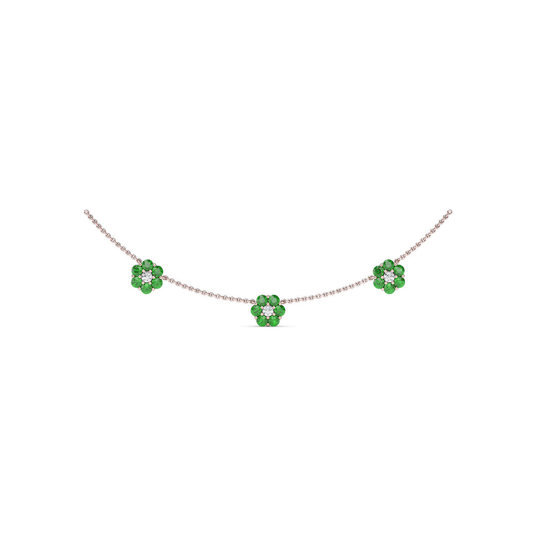 Magnolia Emerald and Diamond Necklace