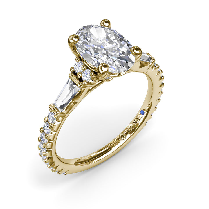 Modern Twist Three Stone Engagement Ring