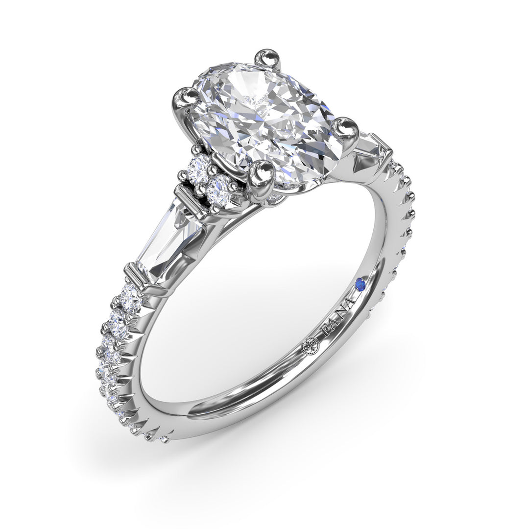 Modern Twist Three Stone Engagement Ring