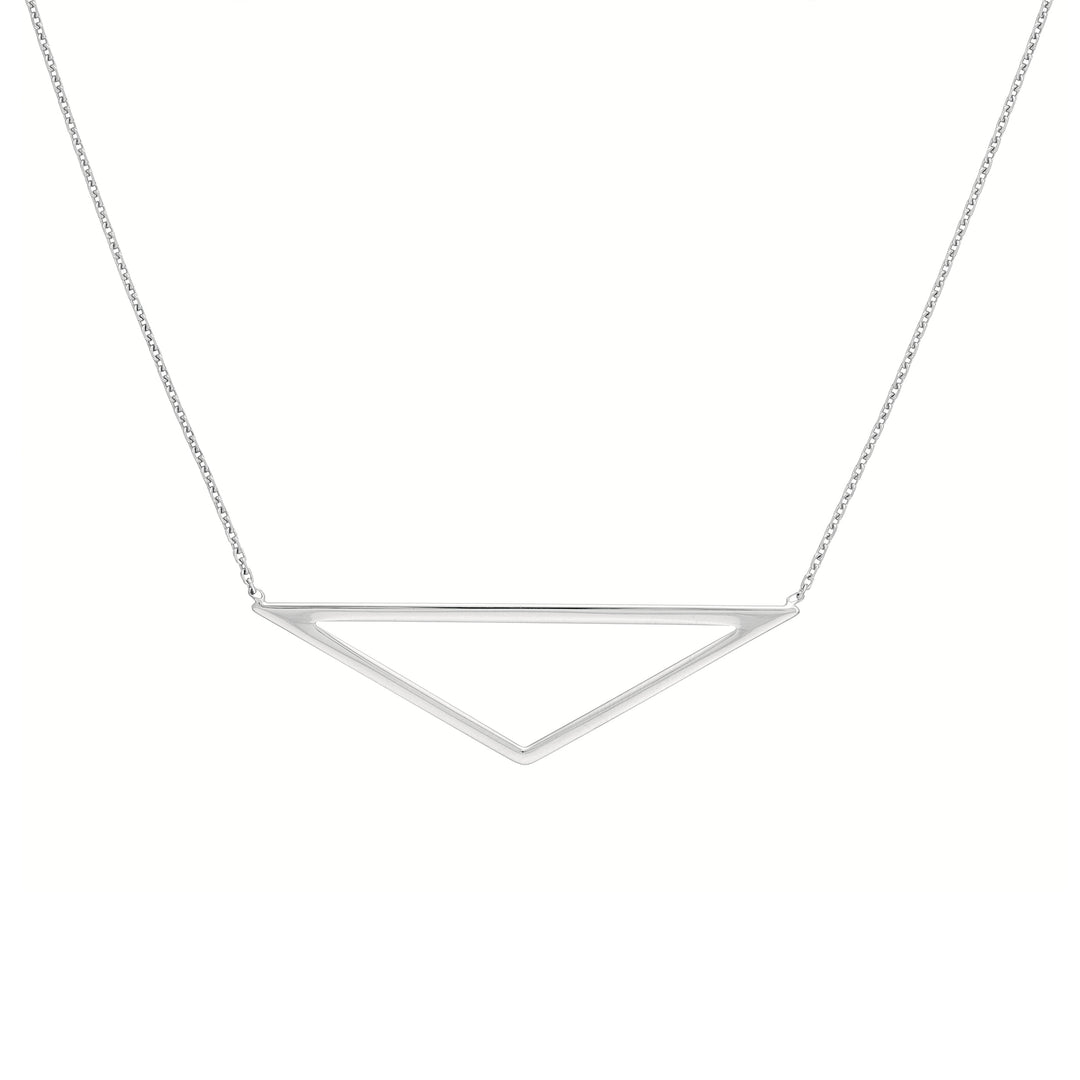 Sterling Silver Elongated Triangle Necklace