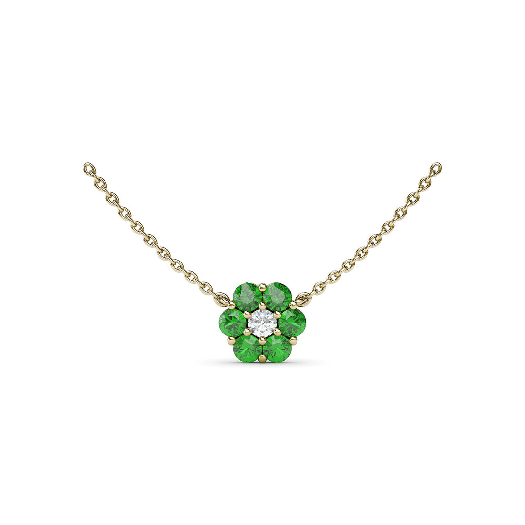 Magnolia Emerald and Diamond Necklace