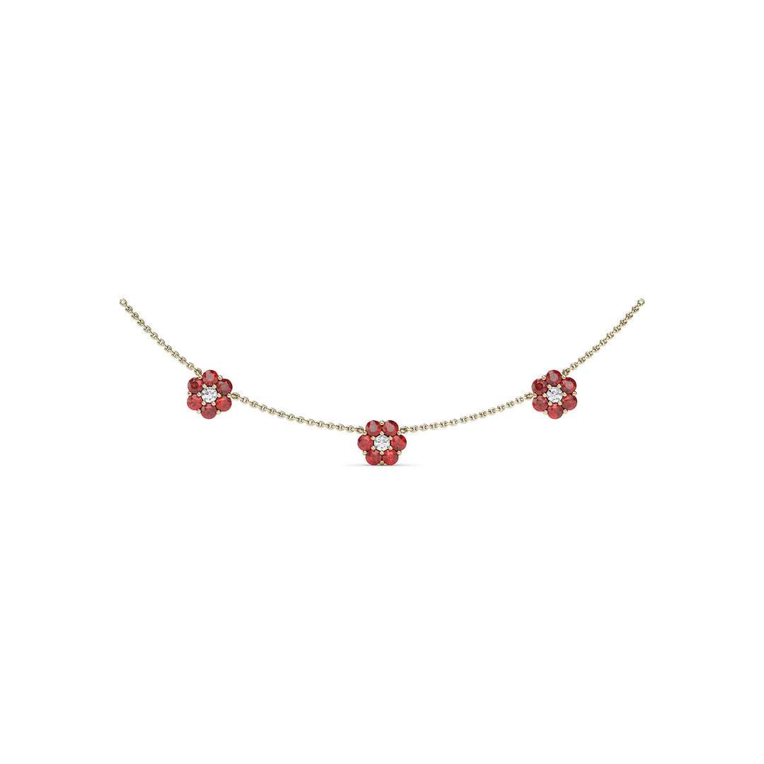 Magnolia Ruby and Diamond Necklace
