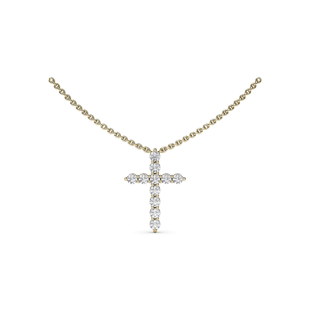 Diamond Prong Cross Necklace