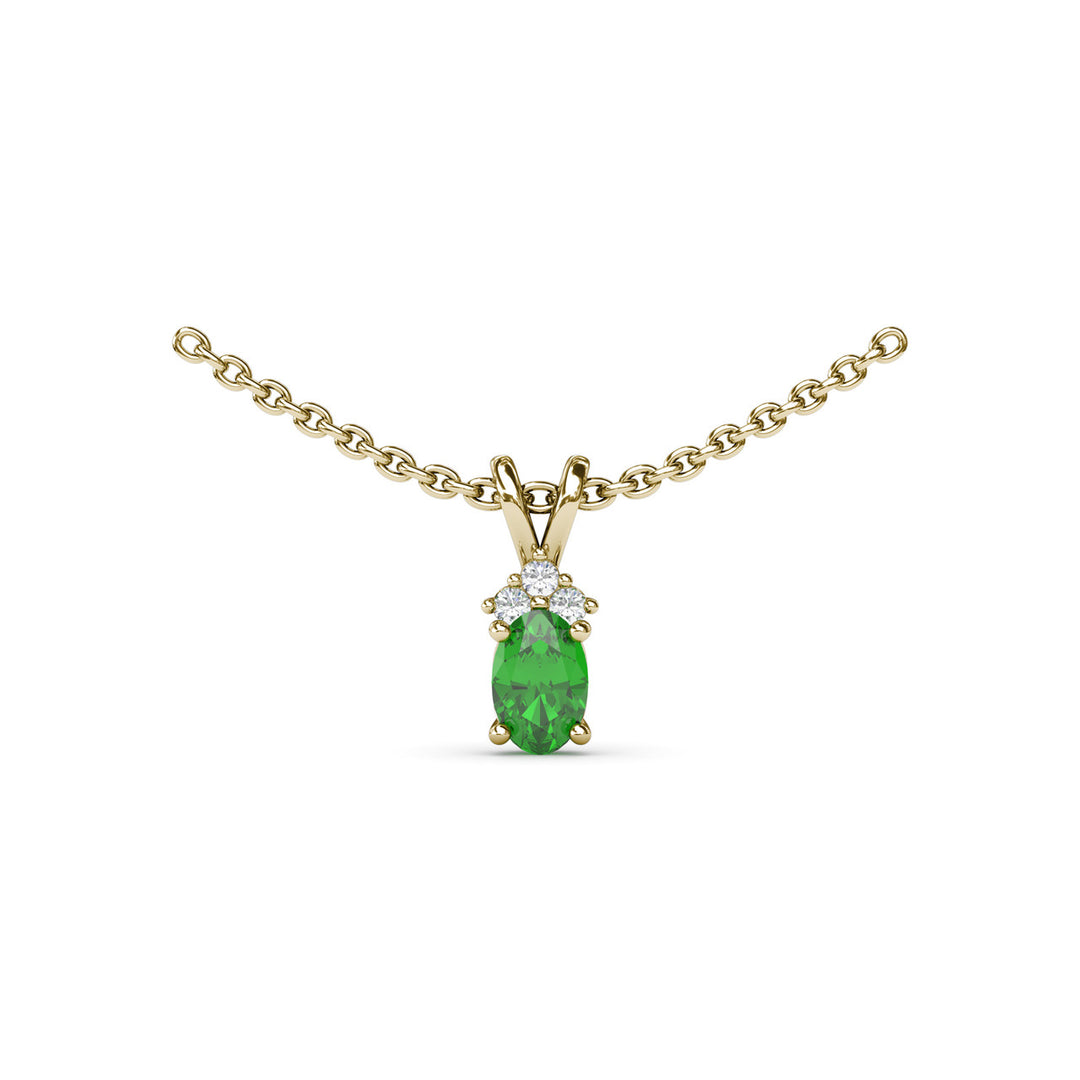 Oval Emerald and Diamond Pendant