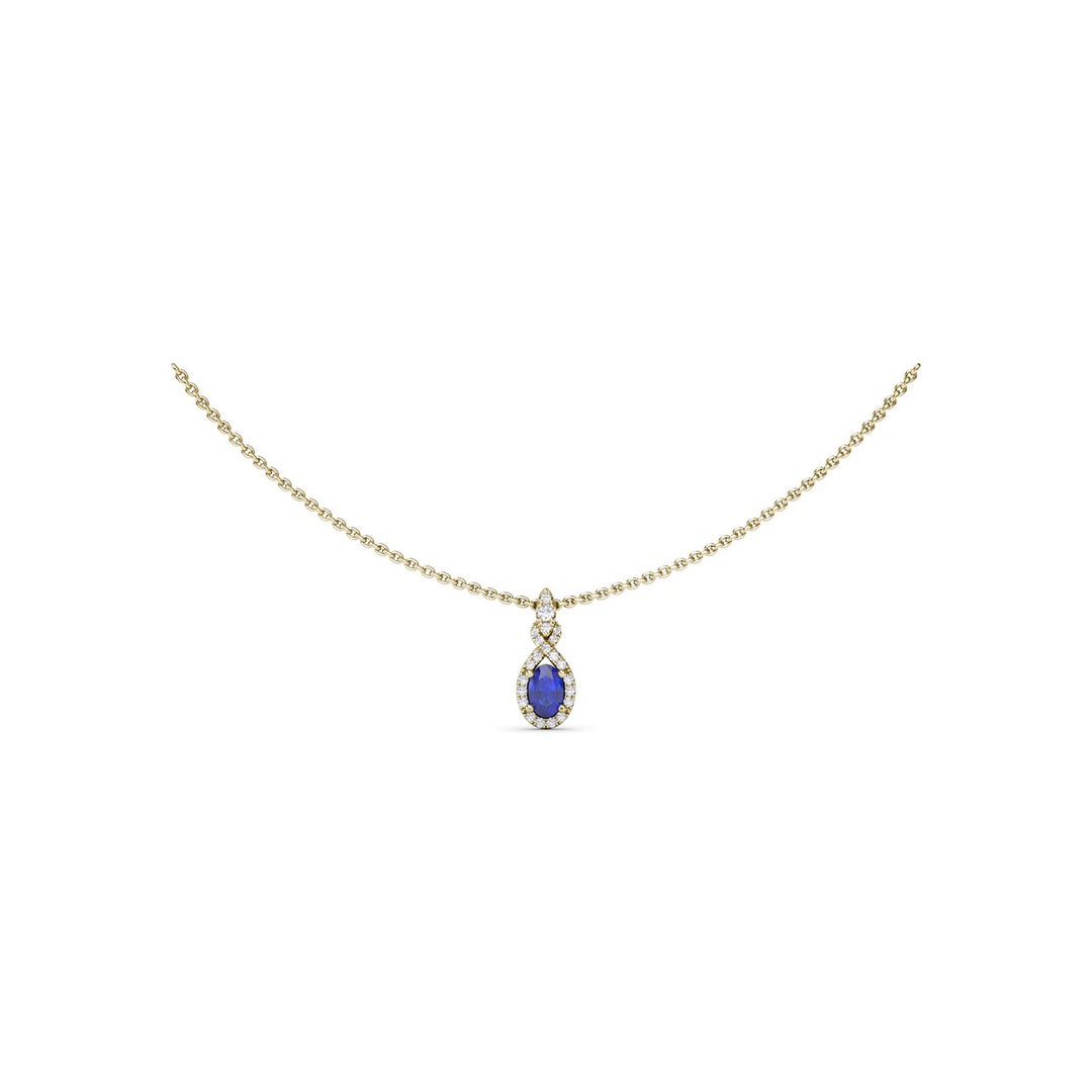 Love Knot Sapphire and Diamond Pendant
