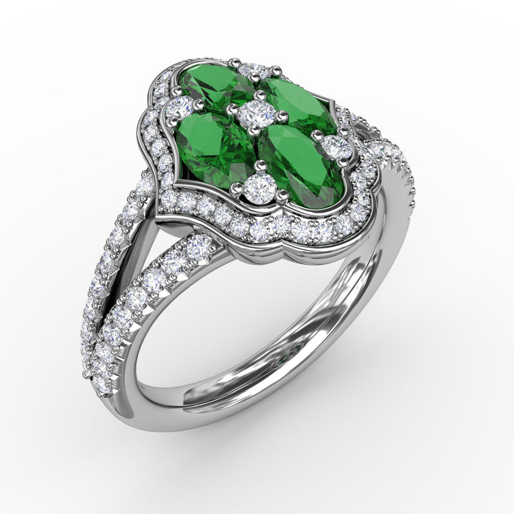 Make A Statement Emerald and Diamond Ring