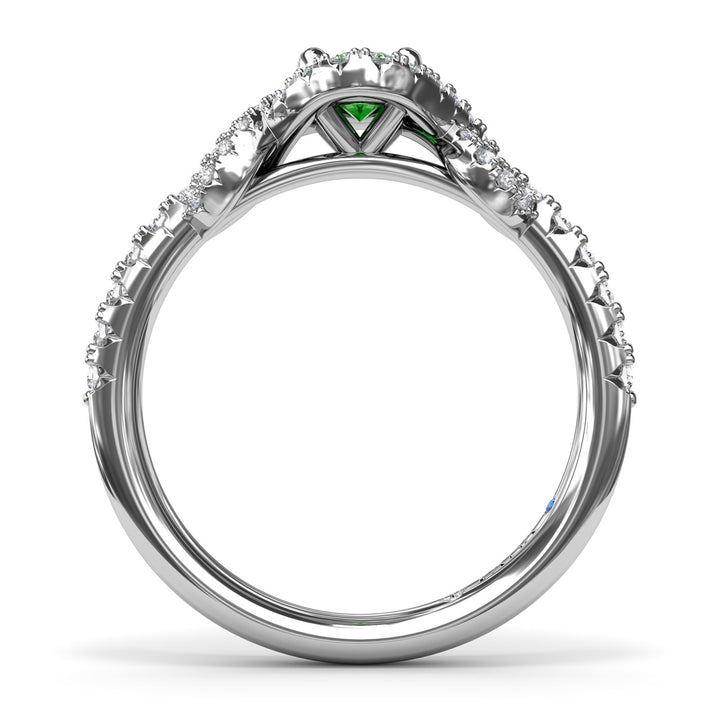 Love Knot Emerald and Diamond Ring