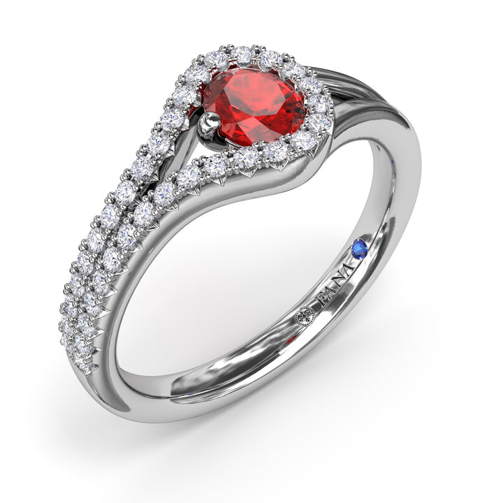 Split Ruby and Diamond Wrap Ring