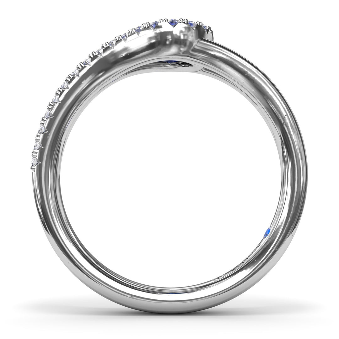 Split Sapphire and Diamond Wrap Ring
