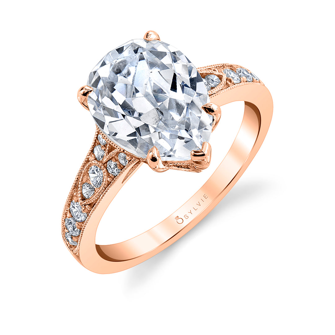 Pear Shaped Vintage Inspired Engagement Ring - Chereen