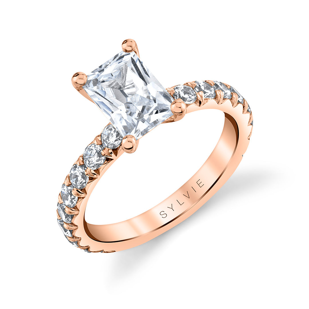 Radiant Cut Classic Wide Band Engagement Ring - Marlise