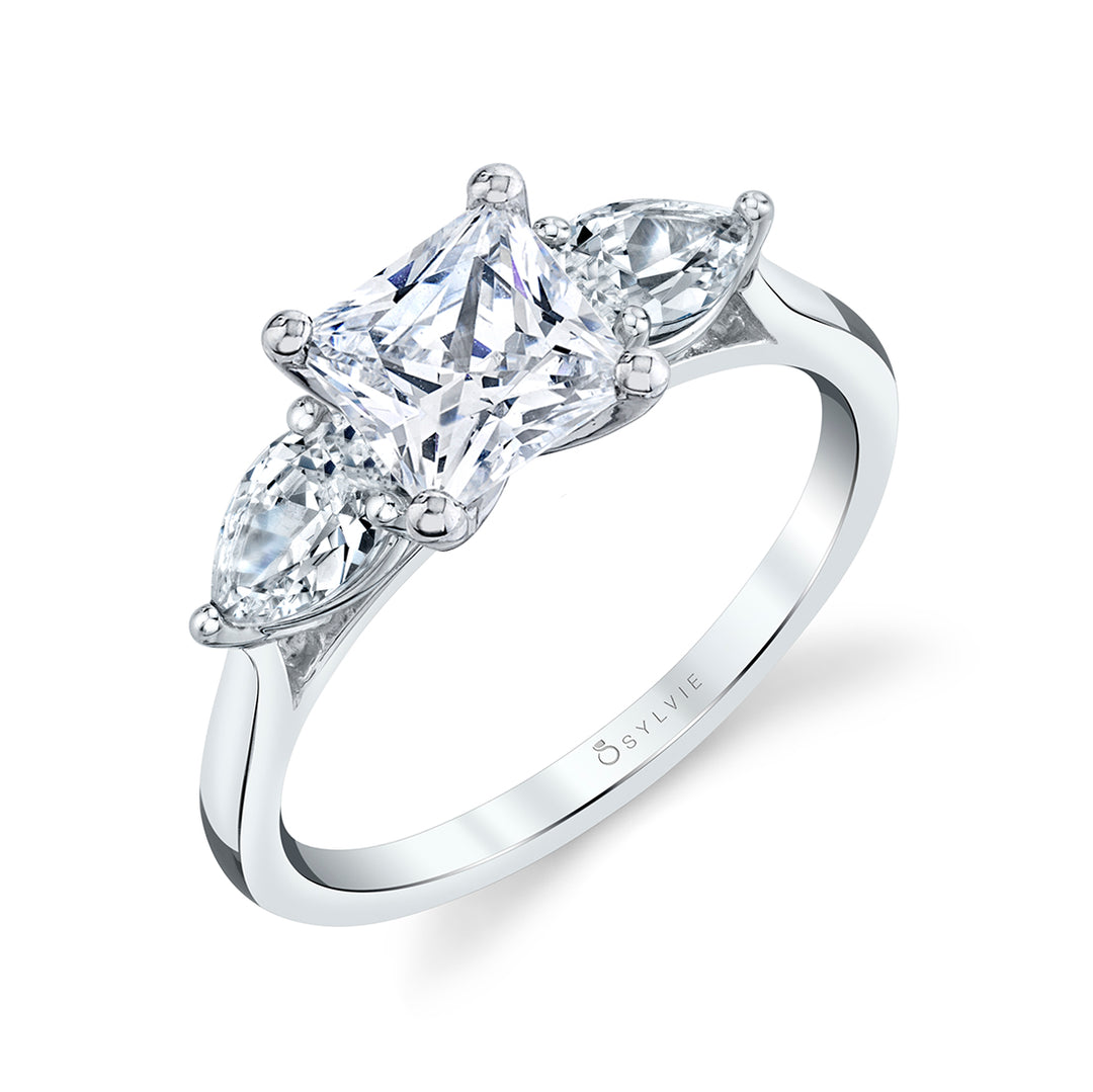 Princess Cut Three Stone Engagement Ring - Martine