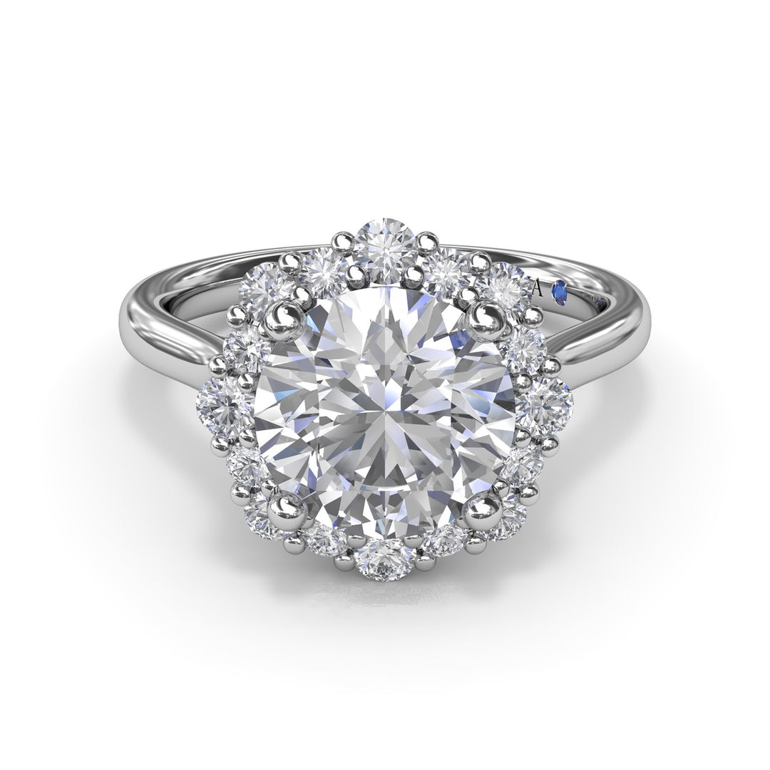 Graduated Halo Diamond Engagement Ring