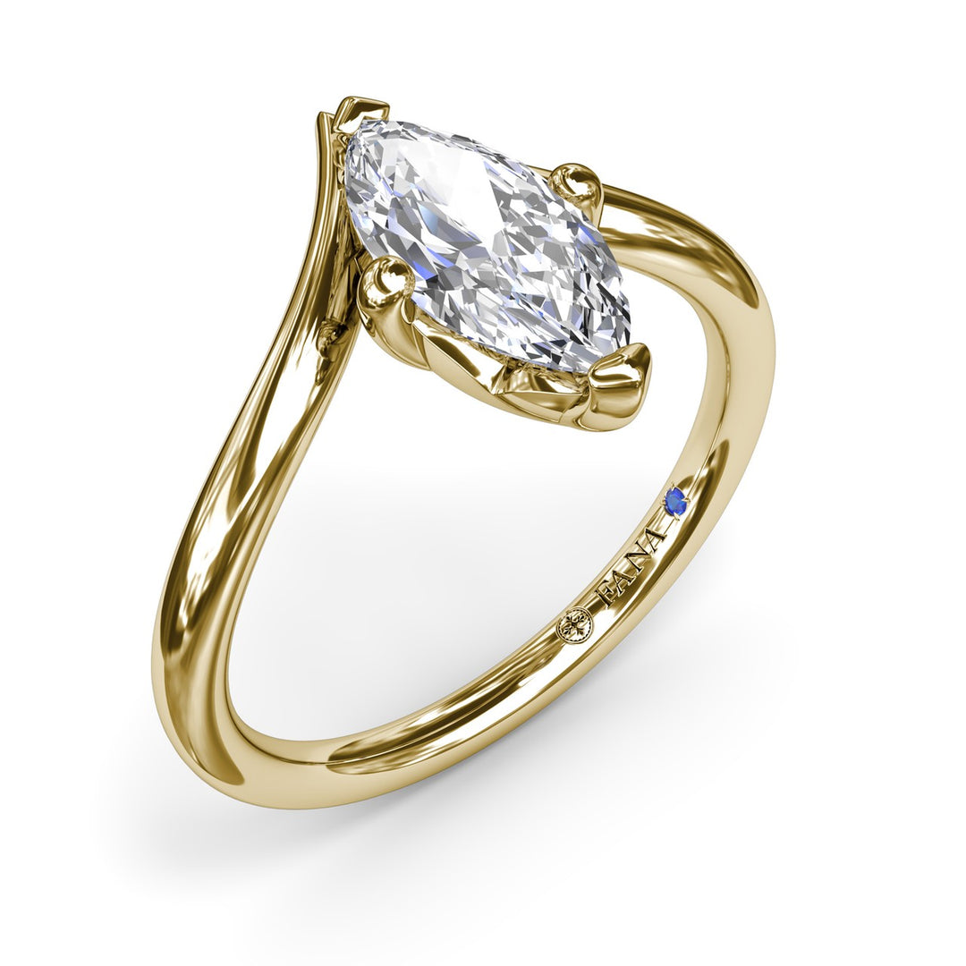 V-Shape Bypass Marquise Engagement Ring
