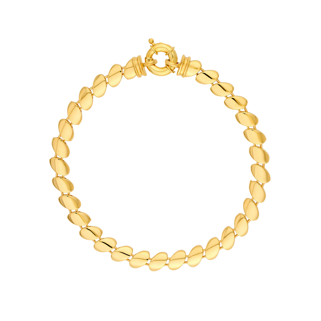 Polished Diagonal Oval Link Bracelet