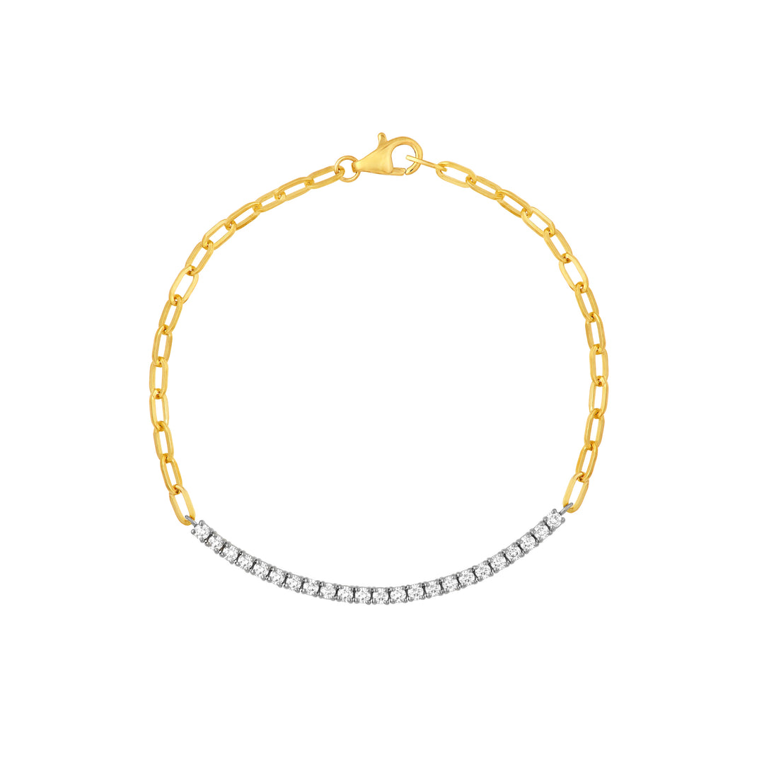 Two Tone 5/8tcw Diamond Paper Clip Bracelet