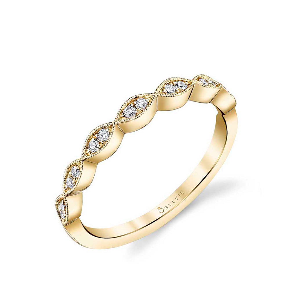 14K Yellow Gold Stackable Diamond Fashion Ring