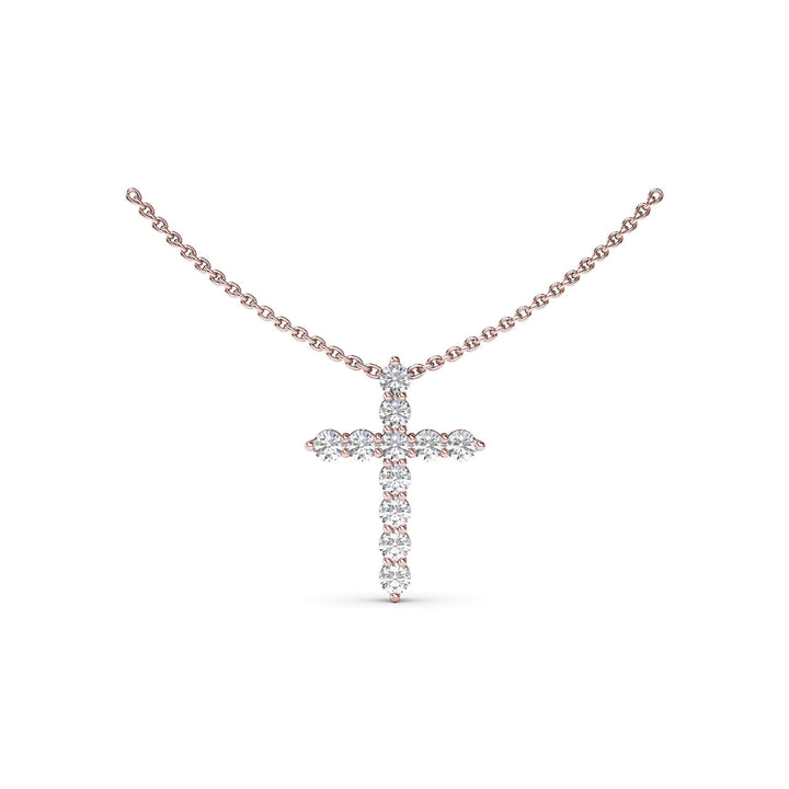 Diamond Prong Cross Necklace