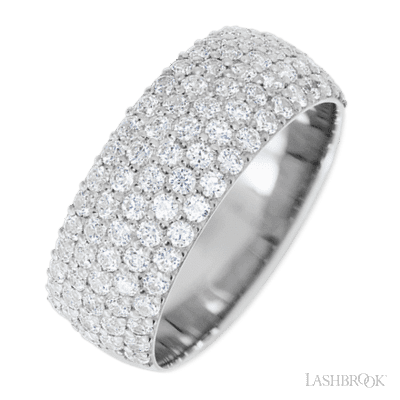 10K White Gold band with 88 Round Lab Grown Diamond having TCW-1.32