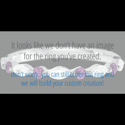 10K White Gold band with alternating 4 Round Purple Diamond and 5 Marquise Lab Grown Diamond having TCW-.47