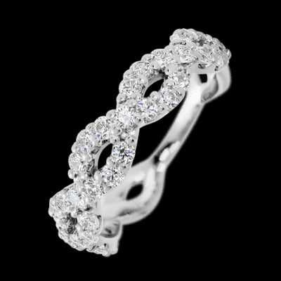 10K White Gold band with 36 Round Lab Grown Diamond having TCW-1.08