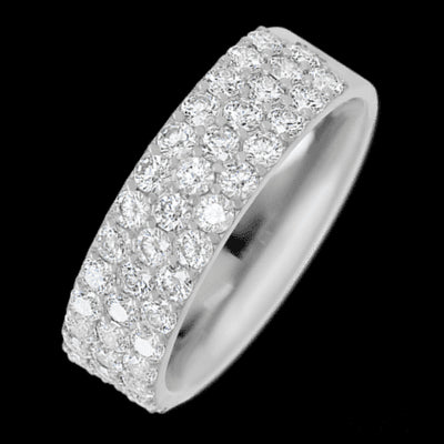 10K White Gold band with 43 Round Lab Grown Diamond having TCW-1.29