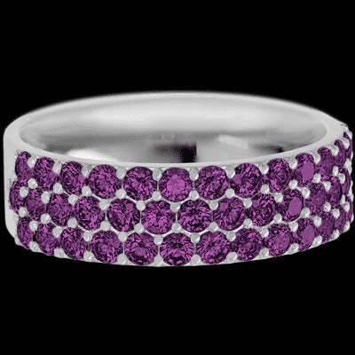 10K White Gold band with 43 Round Purple Diamond having TCW-1.29