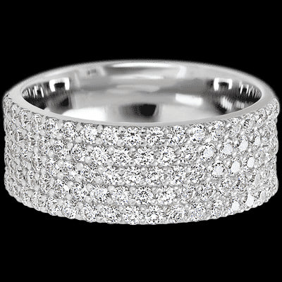 10K White Gold band with 93 Round Lab Grown Diamond having TCW-1.4