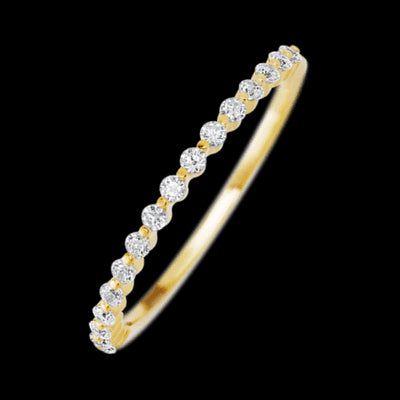10K Yellow Gold band with 15 Round Lab Grown Diamond having TCW-.22