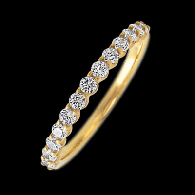 10K Yellow Gold band with 13 Round Lab Grown Diamond having TCW-.39