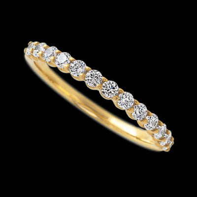 10K Yellow Gold band with 13 Round Lab Grown Diamond having TCW-.39