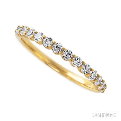 10K Yellow Gold band with 13 Round Lab Grown Diamond having TCW-.39