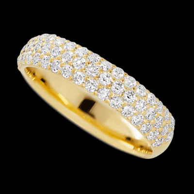 10K Yellow Gold band with 52 Round Lab Grown Diamond having TCW-.78