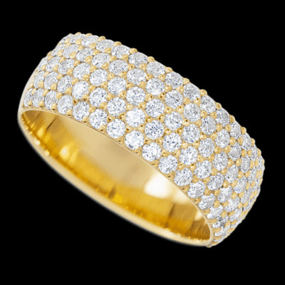 10K Yellow Gold band with 88 Round Lab Grown Diamond having TCW-1.32