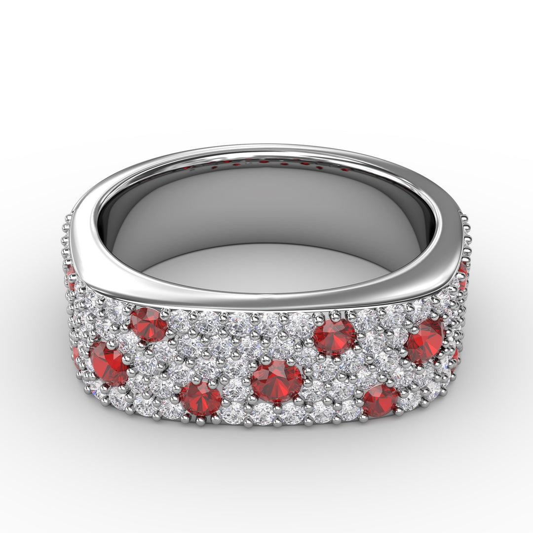 Under the Stars Ruby-Speckled Diamond Ring