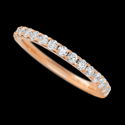 14K Rose Gold band with 15 Round Diamond having TCW-.45