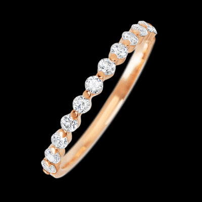 14K Rose Gold band with 12 Round Lab Grown Diamond having TCW-.36